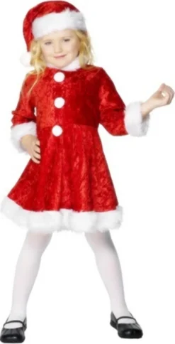 Girls Mini Miss Santa Claus Christmas Costume