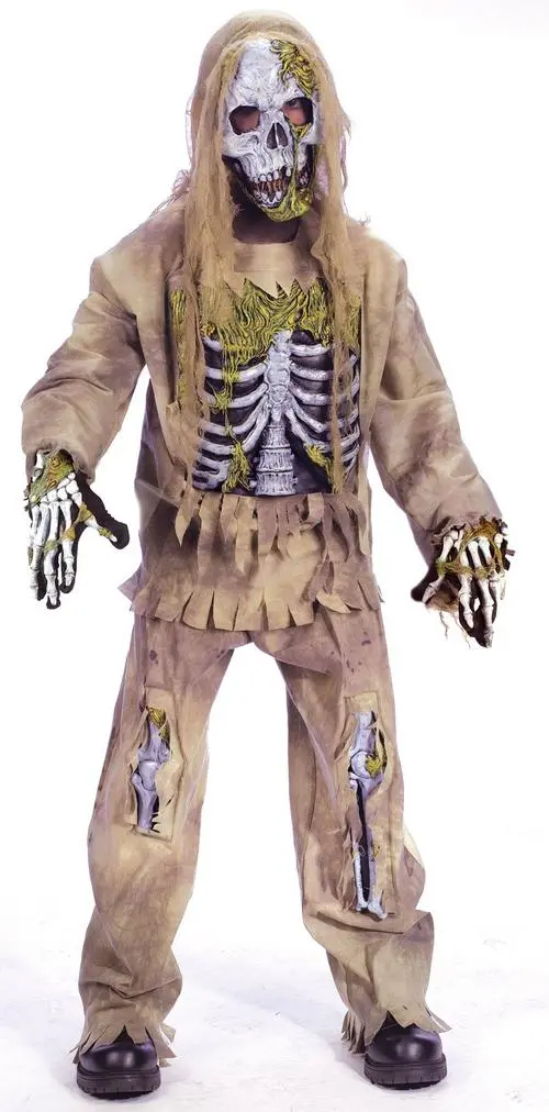 Kids Skeleton Zombie Halloween Fancy Dress Costume - Image 2