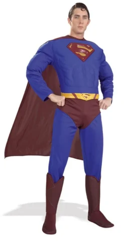 Mens Deluxe Superman Fancy Dress Costume